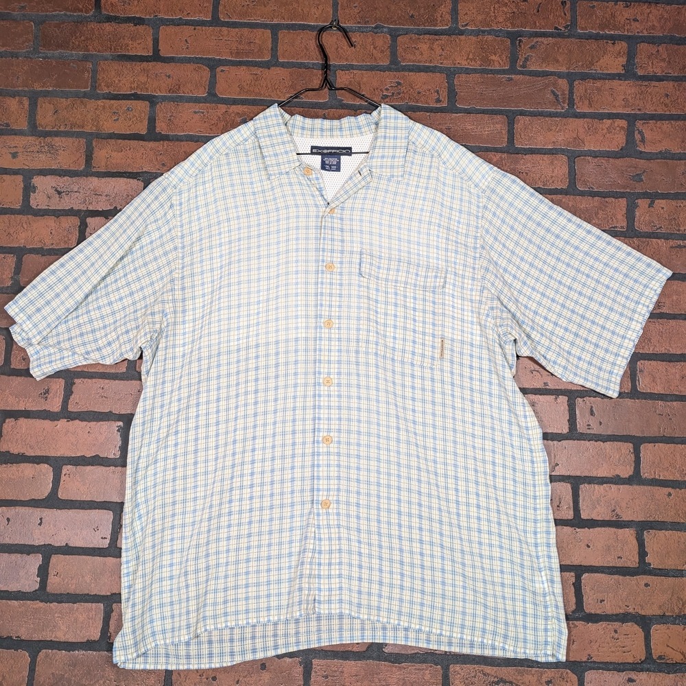ExOfficio Light Blue Plaid‎ Shirt